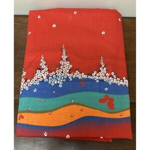 Vintage Retro Rainbow Butterfly Floral Craft Upholstery Fabric 3+ Yards